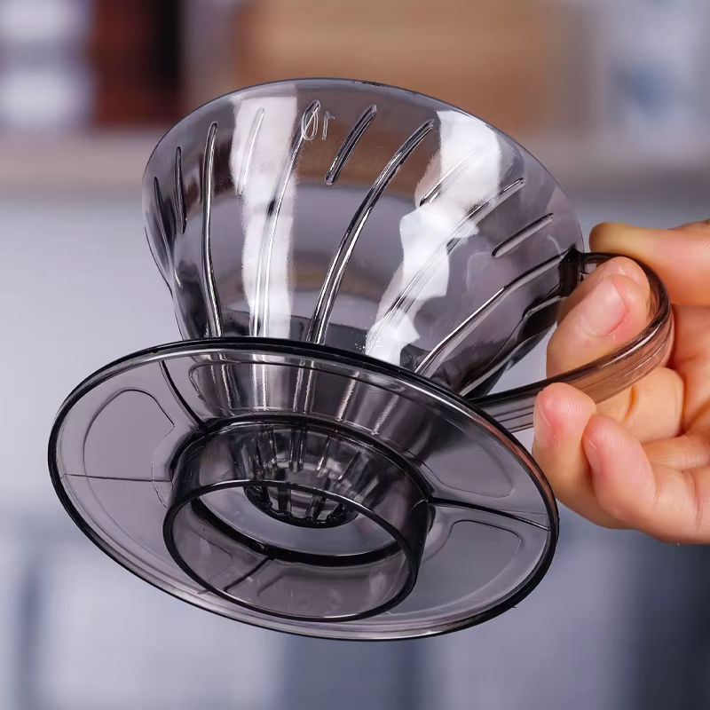 PERFFEE Kaffeefilter Trichter aus Kunststoff in Grau für Tropfkaffee in V-Form - Bild 3