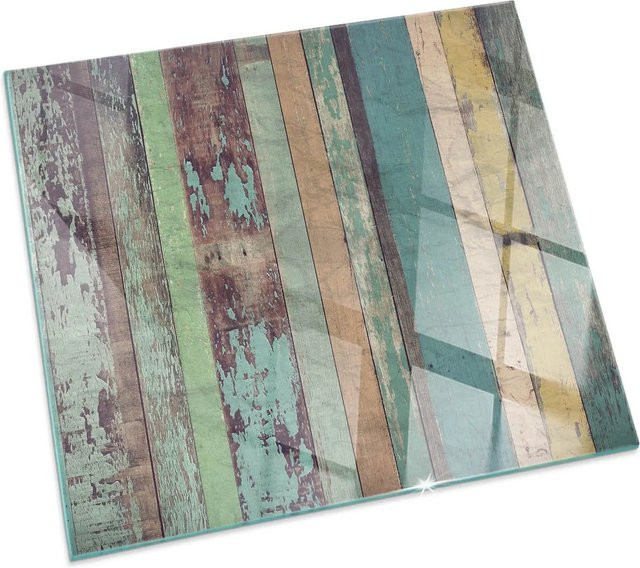 Tulup Glasplatte für Kamin und Öfen in Türkis, B/B/H: 60 x 60 x 0 cm - Bild 1