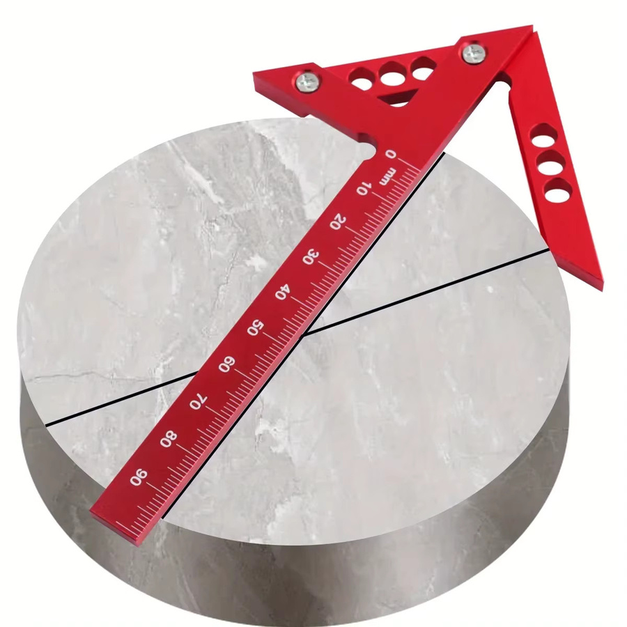 FNICEL Kreisschreiber für die Holzbearbeitung 45/90 Grad aus Aluminium in Rot - Bild 3