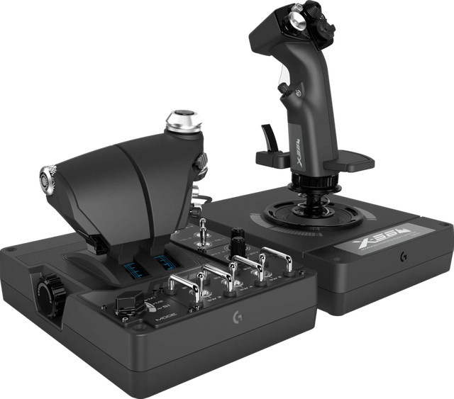 Logitech G X56 Space/Flight H.O.T.A.S. Simulations-Steuerung für PC in Schwarz und Multicolour - Bild 1