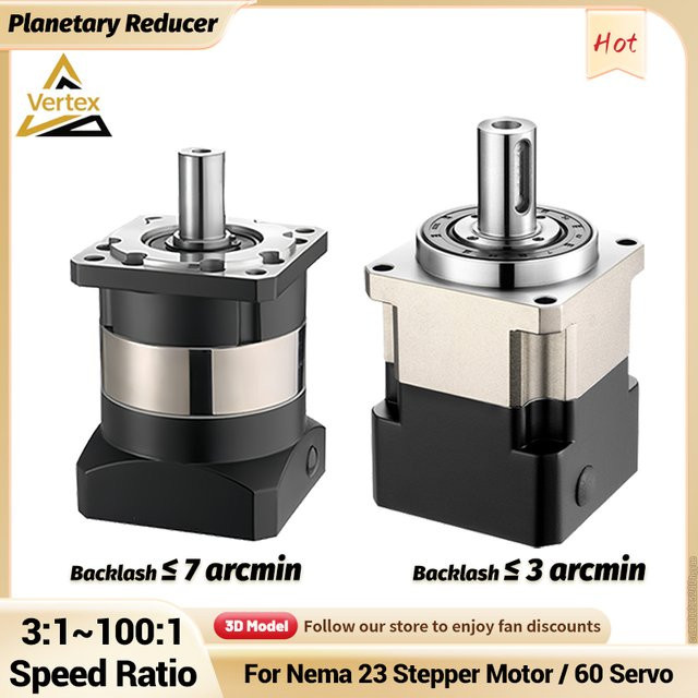 PRECDRIVE Planetengetriebe 57 Motorreduzierer für Nema23 Schrittmotor und Servomotor mit verschiedenen Eingangswerten 6,35/8/9,525/11/14 mm für 200 W 400 W 600 W - Bild 1