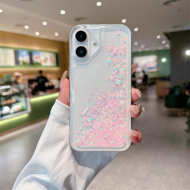 Transparente Glitzer Handyhülle mit Pailletten und Flüssigkeitseffekt für dein iPhone (Modelle: iPhone 11 bis iPhone 16 Pro Max) von TuiYing-003 - Bild 1