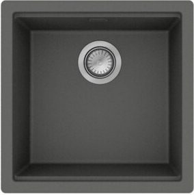 Hansgrohe Unterbauspüle S53 SilicaTec in Steingrau, Breite: 43,6 cm, Tiefe: 43,6 cm - Bild 1