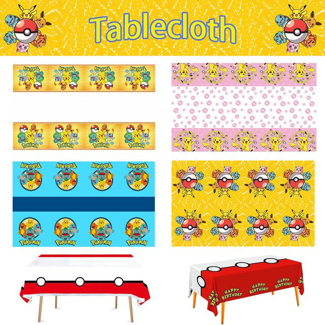 Einweg Pokemon Tischdecke Pikachu in Gelb für Kinder Geburtstage und Babypartys - Bild 1