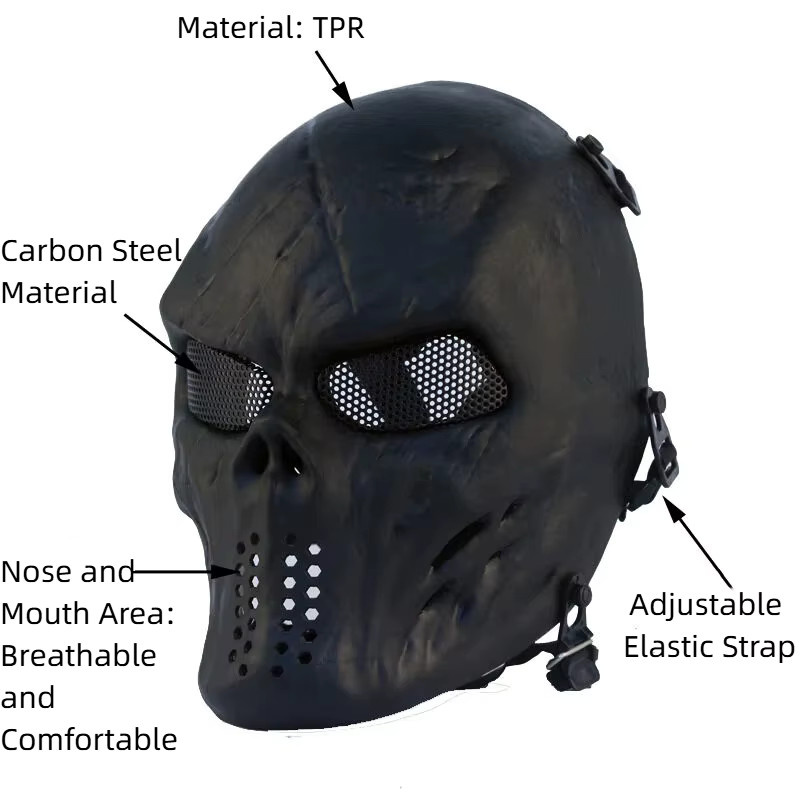 Vollgesichts-Schutzmaske mit getöntem Visier in Schwarz für Hobby- und Spielaktivitäten - Bild 2