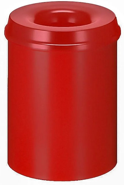 PROREGAL Selbstlöschender Papierkorb und Abfallsammler aus Metall, Rot, H: 36 cm, Ø: 26 cm, 15 Liter - Bild 1