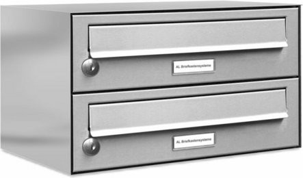AL Briefkasten für 2 Parteien, Aufputzmontage, silberfarben, B/H/T: 153,519 x 19 x 27,5 cm - Bild 1