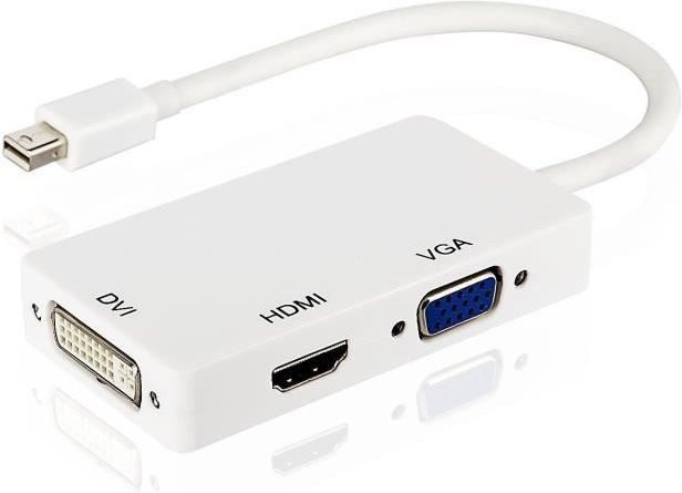Apple 3-in-1 Video-Adapterkabel Mini DisplayPort zu HDMI, DVI und VGA in Weiß - Bild 1