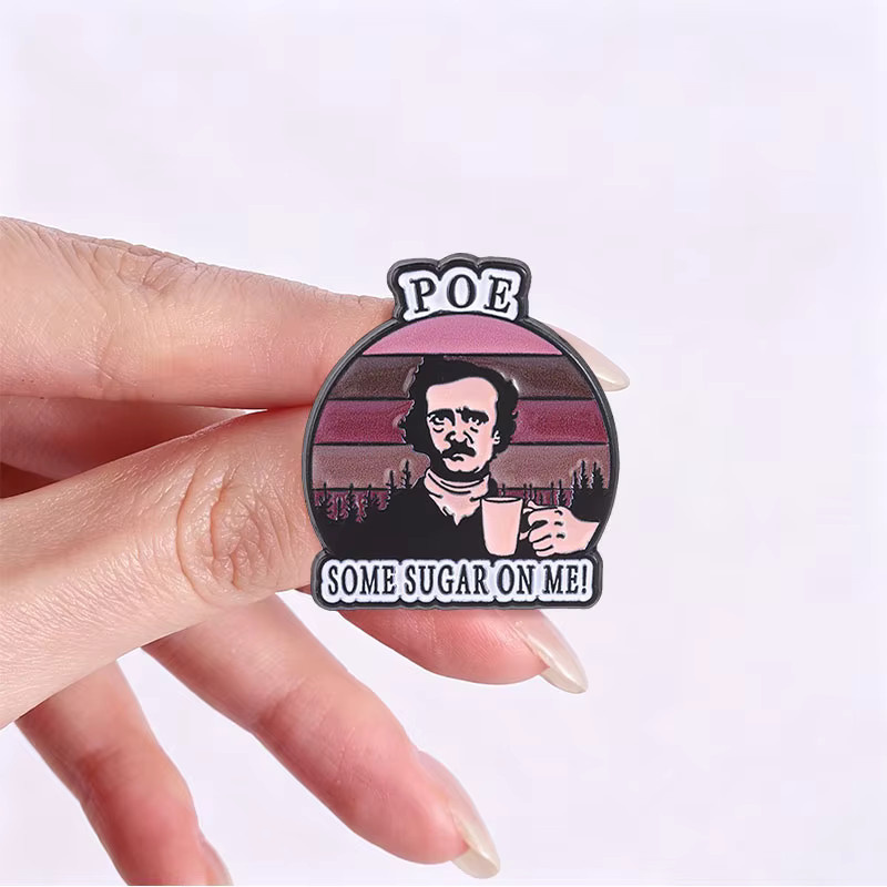Edgar Allan Poe Emaille-Anstecknadeln, Broschen, Unisex - Bild 3