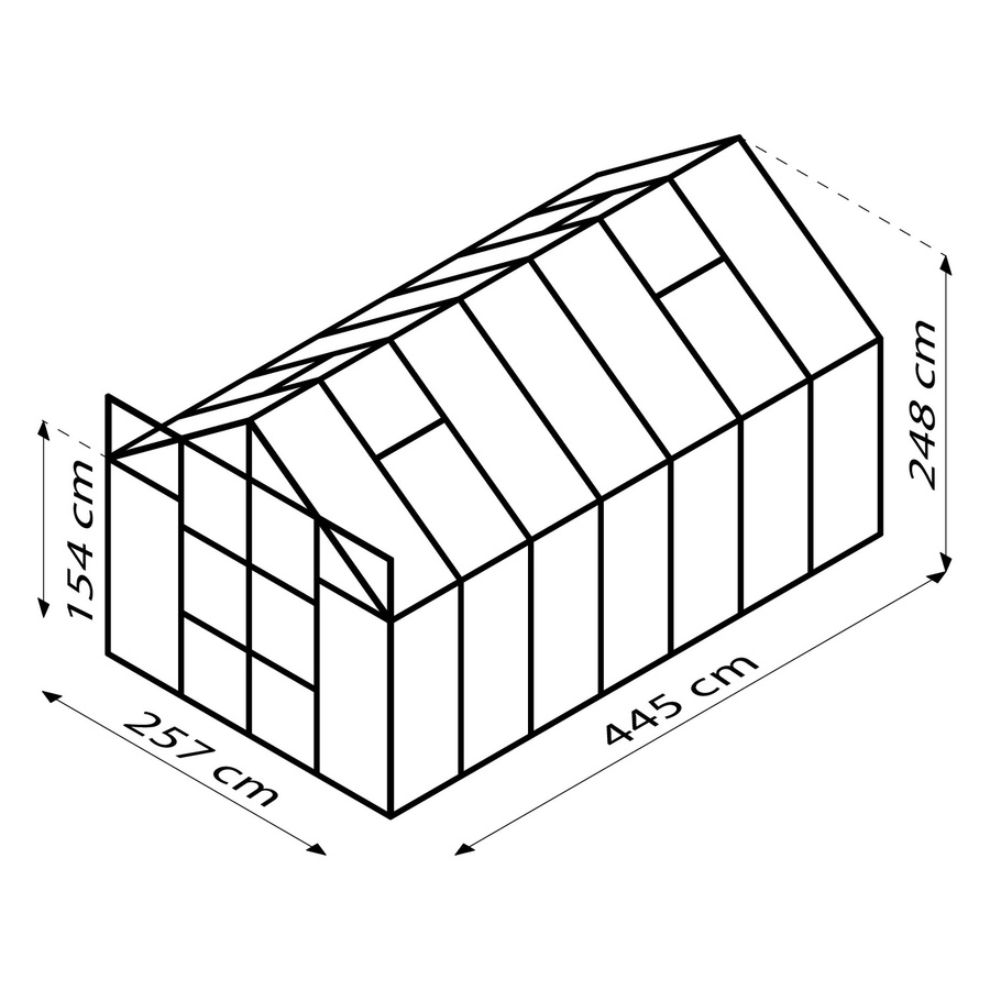 Vitavia Gewächshaus Uranus 11500 in Smaragdgrün mit 11,5 m² Fläche und 3 mm ESG-Glas - Bild 2