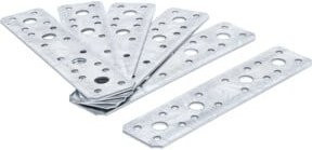 BGS Do it yourself Flachverbinder-Satz 80791, 6-teilig, galvanisiert, Farbe: Silber, B/T/H: 18,0 x 4,0 x 0,25 cm - Bild 1