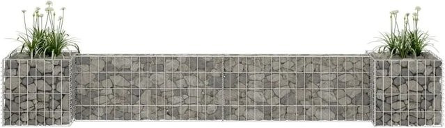 Furnicato H-förmiger Gabionen-Pflanzkorb aus Stahldraht in Silber, Höhe: 260 cm, Breite: 40 cm, Tiefe: 40 cm - Bild 1