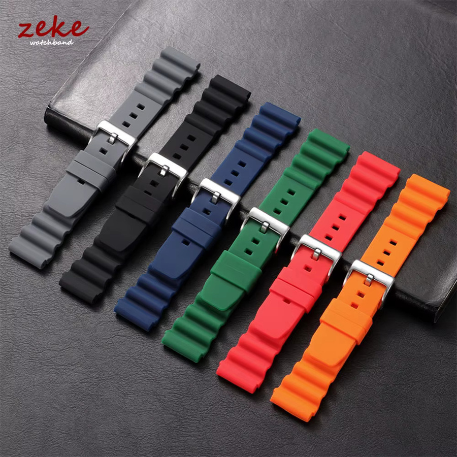 Uhrenarmband Silikon, 20 mm, 22 mm, Unisex, Dornschließe, für Seiko SKX007 - Bild 1
