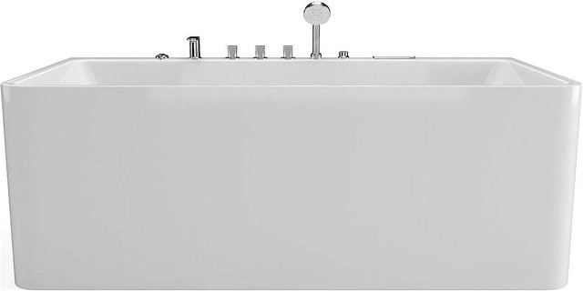 Whirlpoolbadewanne Vente-unique Kirana in Weiß mit Air-Jets, Water-Jets und Unterwasserbeleuchtung, rechteckig - Bild 1