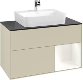 V&B Waschtischunterschrank Finion 100 in Platinbraun, lackiert, B/T/H: 100 x 50,1 x 50,1 cm - Bild 1