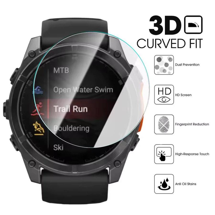 Garmin Displayschutzfolie aus gehärtetem Glas, Instinct 3 AMOLED Solar - Bild 3