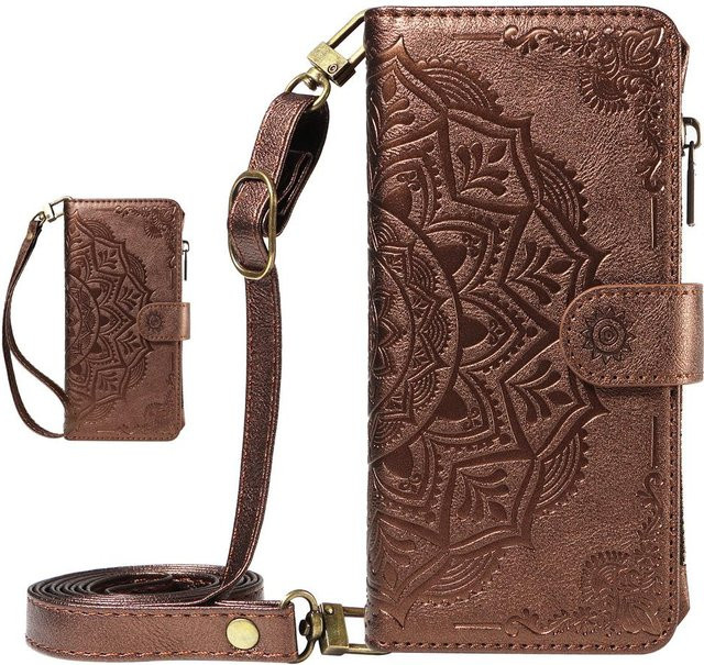 Mandala Leder-Portemonnaie Klapphülle für Samsung Galaxy A57 A37 A56 A36 A26 A55 A35 A54 A34 A25 A24 A23 4G 5G in Bronze - Bild 1