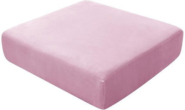 Waschbarer Sofa-Sitzkissenbezug aus weichem Samtstoff in Rosa mit Stretch-Funktion - Bild 1