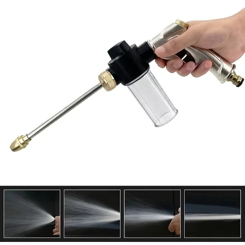 GOUN HOSE Hochdruck-Wasserpistole in Schwarz und Silber für die Autoreinigung und Gartenbewässerung - Bild 2