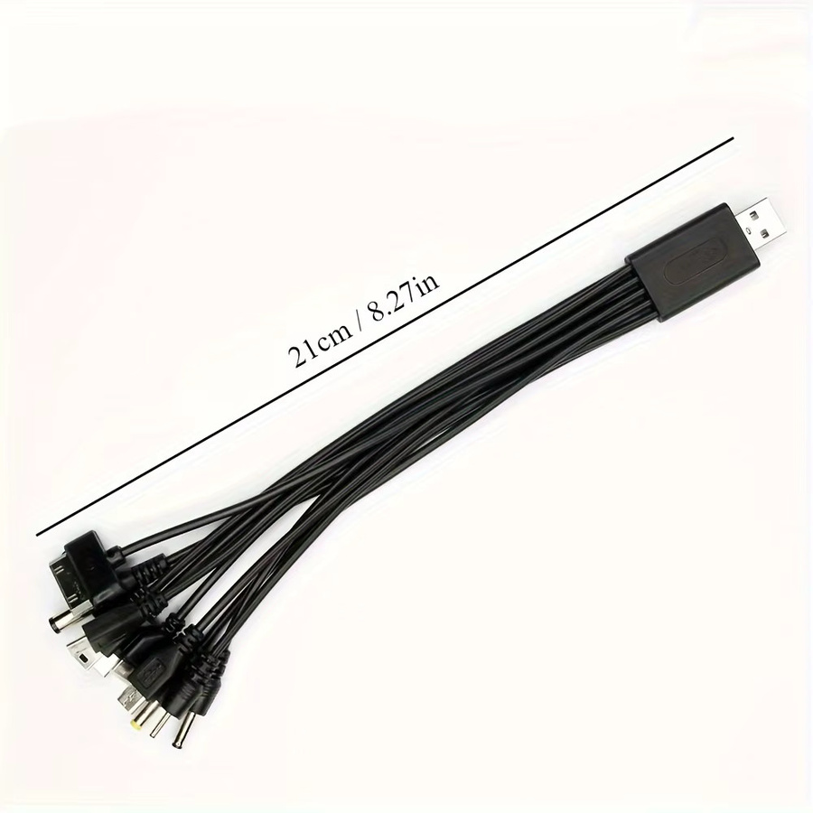 NNBILI 10-in-1 Universal Multifunktions USB Ladekabel mit mehreren Anschlüssen in Schwarz und Gelb - Bild 5