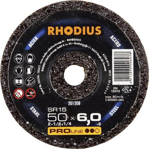 Rhodius PROline Schleifrad SR 15, 25 Stück, Farbe: Schwarz, B/D/H: 50 x 6,0 x 6,0 mm, für Stahl - Bild 1