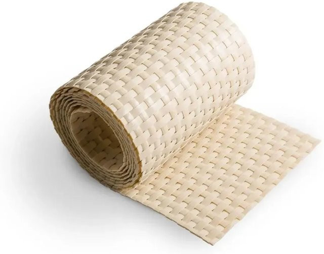 zaunzu Sichtschutz Rattan Einzelstreifen für Doppelstabmatten in Beige, 2,55 m - Bild 1