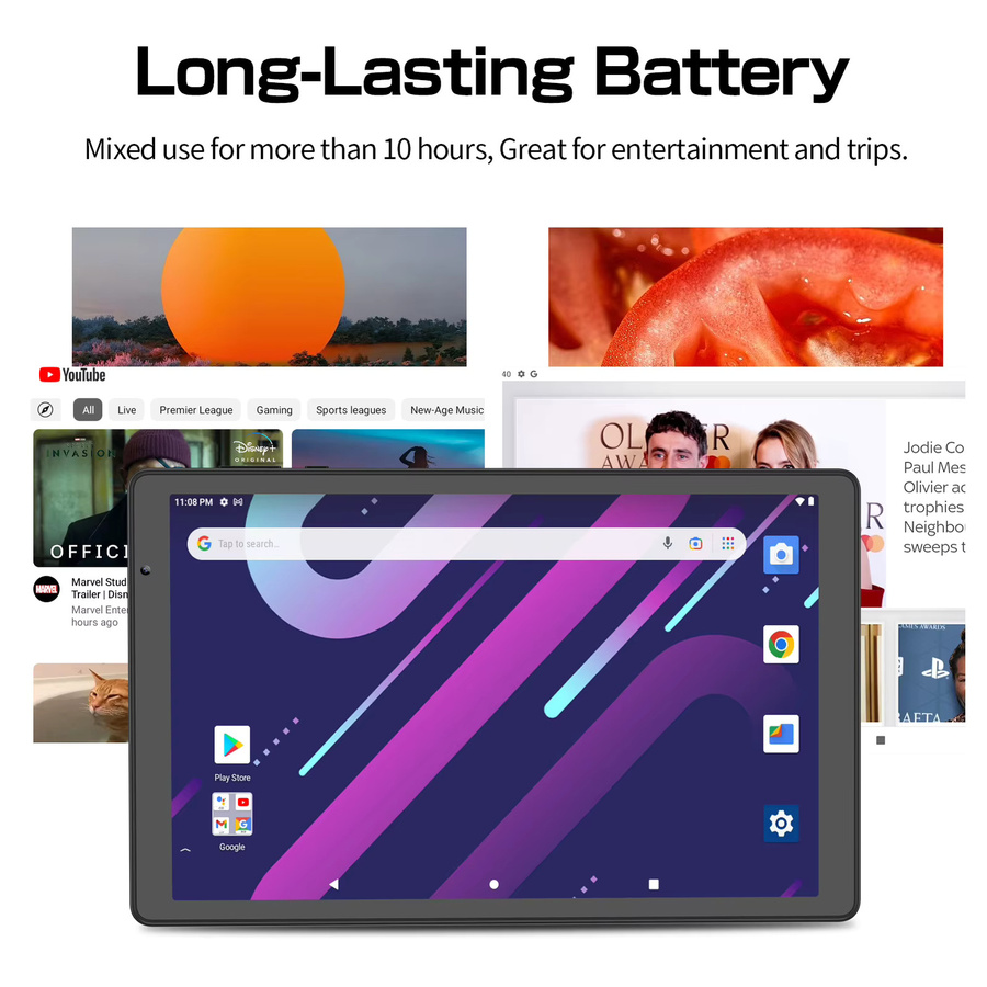 PRITOM Tablet 10,1 Zoll mit Android 14, 2GB RAM, 32GB ROM, Wi-Fi 6, Quad-Core-CPU - Bild 6