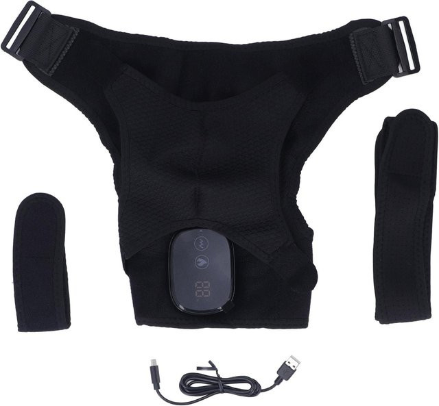 Igeteck Beheizte Schulterbandage in Schwarz mit 3 Heizstufen und USB-Anschluss zur Massage und Stützung des Oberarms - Bild 1