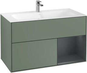 V&B Waschtischunterschrank Finion Reg rechte Seite, Farbe Olive Matt Lacquer, B/T/H: 59,1 x 49,8 x 59,1 cm - Bild 1