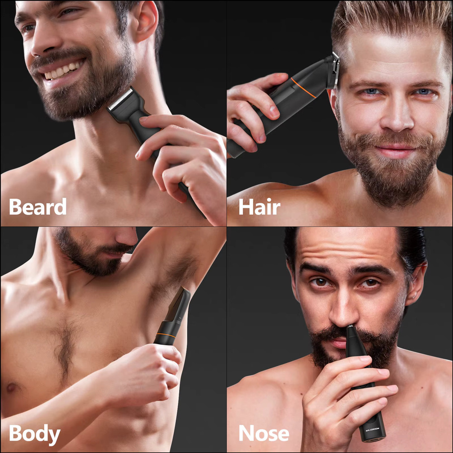 MAXGROOM 4-in-1 Körperhaarschneider-Set für Herren, Schwarz - Bild 3