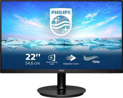 Philips V-Line 222V8LA/00 LCD-Monitor Full HD VA-Panel in Schwarz mit 54,6 cm (21,5 Zoll), 1920 x 1080 Pixel, 16:9, HDMI und DisplayPort - Bild 1