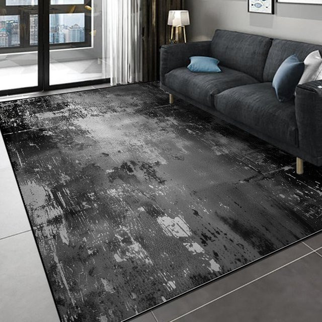 Moderner abstrakter Teppich von Karpetti in Grau, rutschfest und waschbar, B/T: 200 x 250 cm - Bild 1