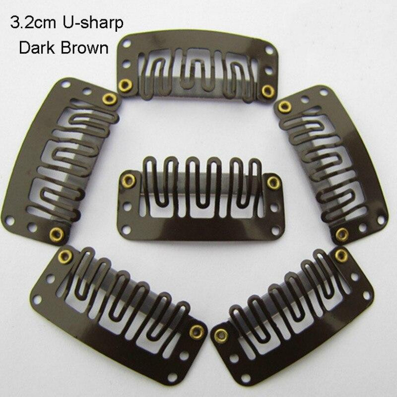 Snap-Kamm Clips Styling Werkzeuge, 10er-Set, Schwarz, 32mm, U-Form - Bild 3