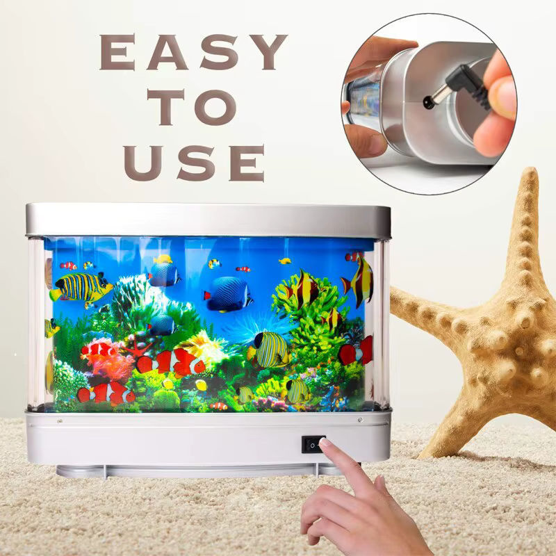 RGB Aquarium Nachtlicht mit virtuellem Ozean-Effekt für Kinderzimmer, Mehrfarbig, USB-Betrieb - Bild 2
