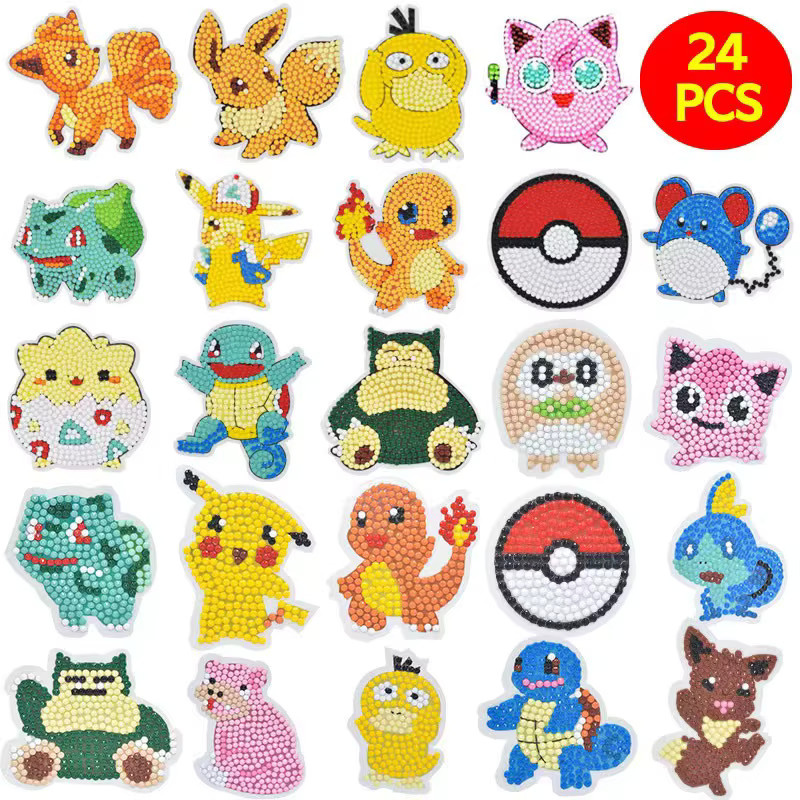 Potdemiel 5D-Diamantgemälde Cartoon-Pikachu DIY-Set für Kinder mit unregelmäßigen Bohrern - Bild 1