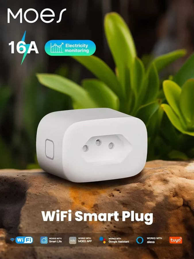 MOES Smart Plug 16A Tuya WiFi/Zigbee Steckdose mit Stromüberwachung und App-Steuerung für Alexa und Google Home, Weiß, Brasilien Version - Bild 6