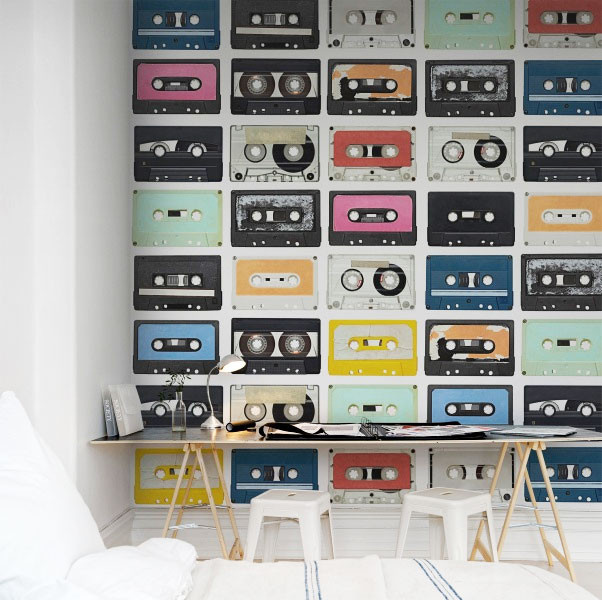 Rebel Walls Mural Mixed Tape Wandtattoo im Retro-Stil mit abstraktem Design in Multicolour - Bild 2