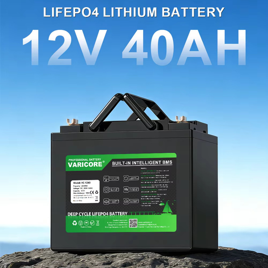 VariCore 12V 40Ah LiFePO4 Batterie mit prismatischen Klasse-A-Zellen in Schwarz für Solar-, Wohnmobil-, Elektrofahrzeug- und Off-Grid-Stromsysteme - Bild 2