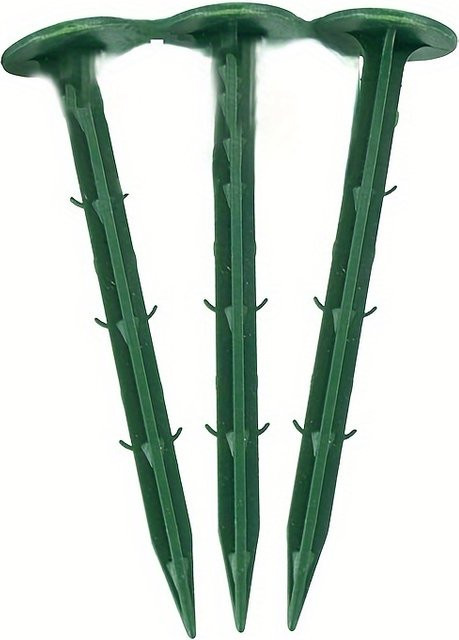 100 Stück Rasennägel aus Kunststoff in Grün zur Befestigung von Rasen-Mulch-Vlies und Anti-Gras-Stoff - Bild 1