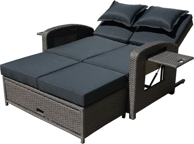 Garden Pleasure Gartensofa NIZZA in Grau mit Auflagen und Aufstelltischen, B/H/T: 117 x 93 x 74 cm - Bild 1