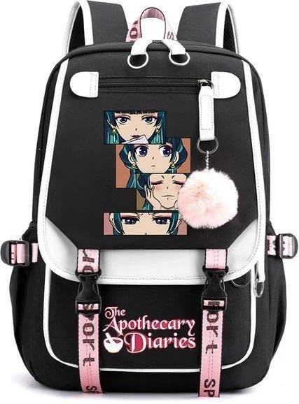 3-teiliges Schulrucksack-Set in Schwarz aus Oxford-Stoff mit Schultasche und Federmäppchen - Bild 1