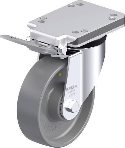 Blickle Stahlblech-Lenkrolle LK-PO 160K-IS-ELS in Grau, Rad-Durchmesser: 160 mm, Tragfähigkeit: 450 kg - Bild 1