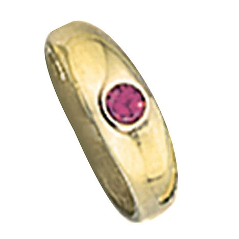 Colkid Taufring 333 Gelbgold, 1 Rubin rot, Kinder - Bild 1