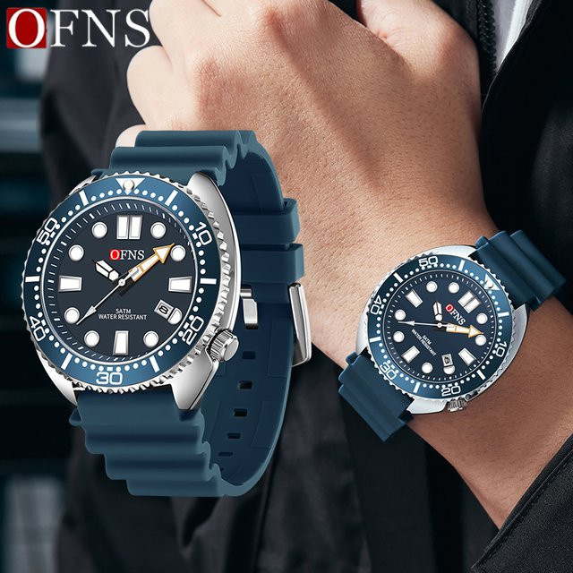OFNS Armbanduhr Quarz, Silikonarmband, Blau, Herren - Bild 1