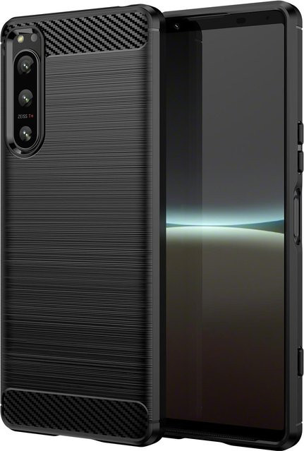 Stoßfeste Silikon Hülle für Sony Xperia 5 IV, Xperia 5 III, Xperia 5 II und Xperia 5 in Schwarz - Bild 1