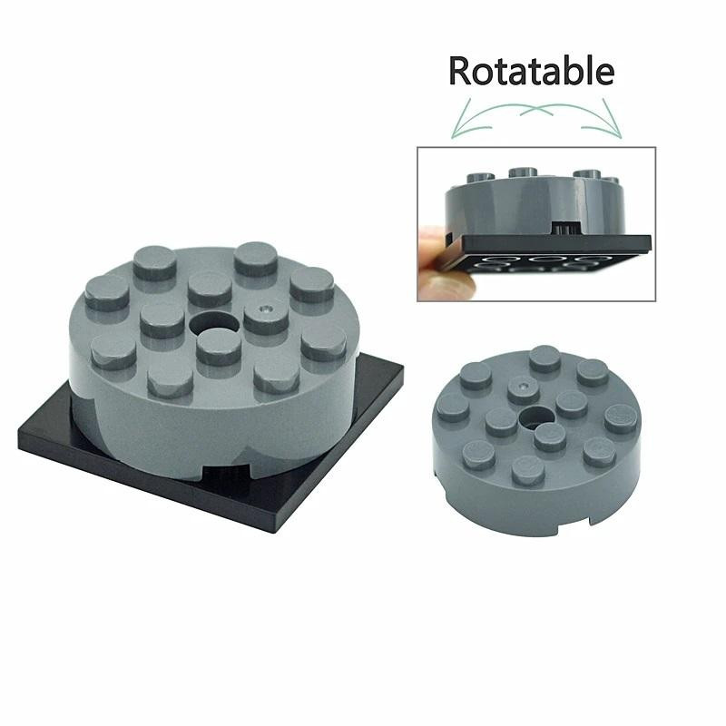 Yiran toy MOC Szene Bausteine 3-teiliges Set graue 4x4 Runde Platte Bau Drehteller - Bild 2