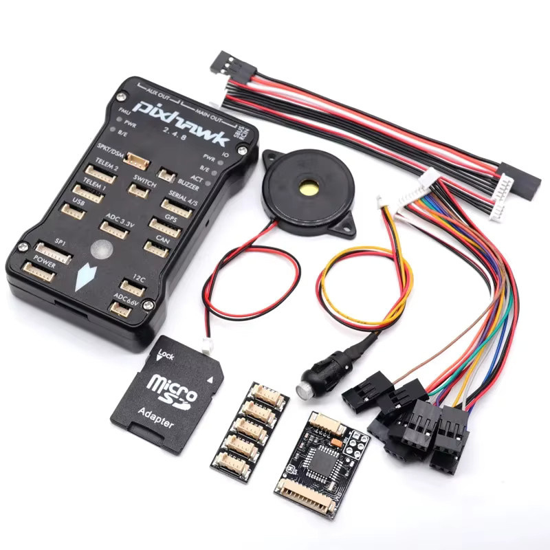 Pixhawk PX4 PIX 2.4.8 32-Bit Flugsteuerung mit Telemetrie, M8N GPS, Mini OSD, Power Modul und Zubehör für FPV in Schwarz - Bild 2