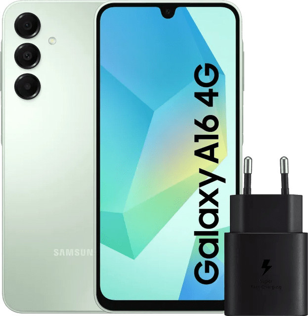 Samsung Galaxy A16 Smartphone 128GB 4G LTE in Grün mit Samsung 25W Ladegerät in Schwarz - Bild 1