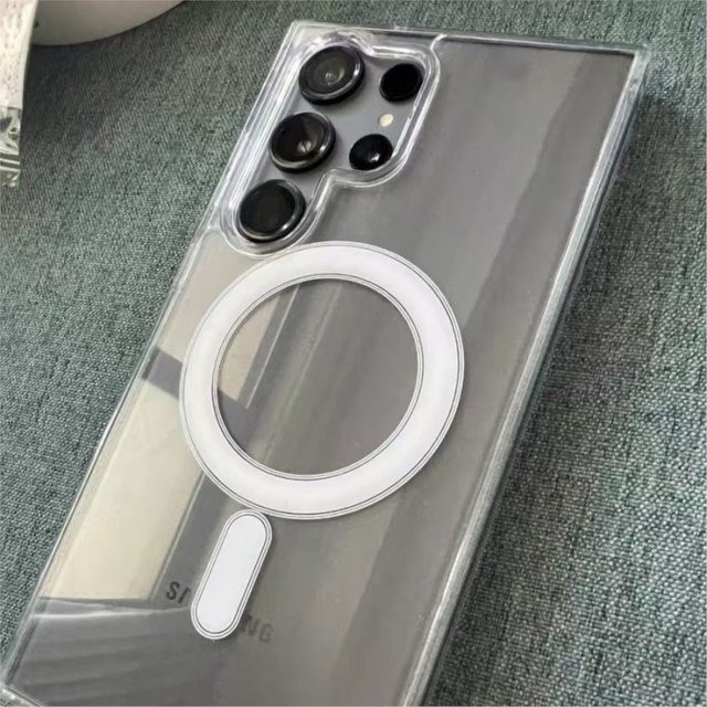 Original Acryl MagSafe Schutzhülle für Samsung Galaxy S26 S25 S24 S23 S22 S21 Ultra Plus FE A55 A35 A16 A15 A36 A26 A07 in Transparent - Bild 1