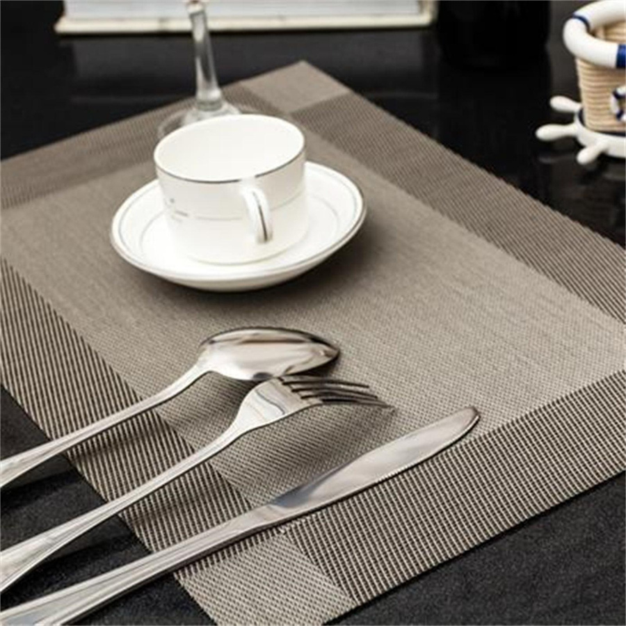 Rutschfestes und waschbares Tischset von KONNWEI in Grau mit Streifenmuster, B/B: 45 x 30 cm - Bild 2